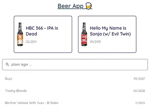 Screenshot of Beer app
