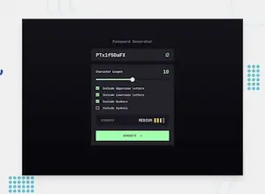Screenshot of Password generator app